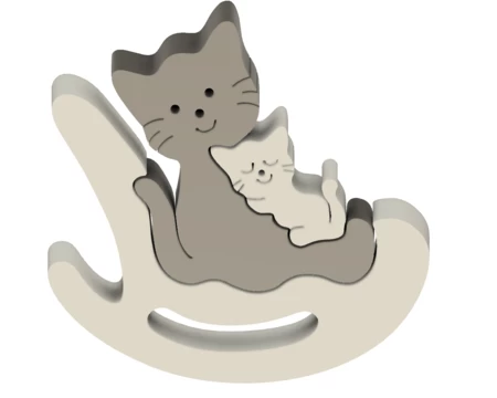 Modelo 3d de Gatito y gato para impresoras 3d