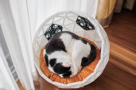  Geodesic dome cat house bed parts (remix)  3d model for 3d printers