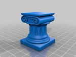 Modelo 3d de Mini columna iónica-podio de exhibición de objetos pequeños para impresoras 3d