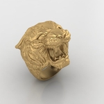  Tiger ring man ring jewelry 3d print model  3d model for 3d printers