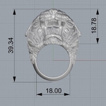 Modelo 3d de Tigre anillo de hombre del anillo de la joyería de la impresión 3d de la modelo para impresoras 3d