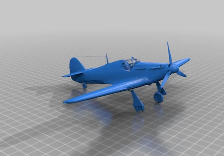  	hawker hurricane  3d model for 3d printers