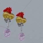  Gucci ring earring pendant necklace bee jewelry 3d print model  3d model for 3d printers