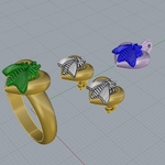  Gucci ring earring pendant necklace bee jewelry 3d print model  3d model for 3d printers