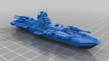  Cybran battleship  3d model for 3d printers