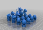 Modelo 3d de Juego de dragón de ajedrez para impresoras 3d
