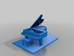 Modelo 3d de Piano de cola para impresoras 3d