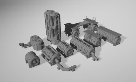 Modelo 3d de Tubos de complemento de complejo industrial 5060 / compatible con warhammer 40k para impresoras 3d