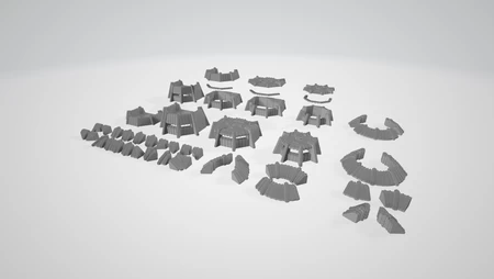  5140 wargaming bunker + defence-line - reinforced set (subset)  3d model for 3d printers