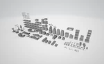  7000 wargaming modular scifi city system (subset)  3d model for 3d printers