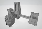 Modelo 3d de 7000 sistema modular de ciudades de ciencia ficción de wargaming (subconjunto) para impresoras 3d