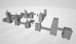  7000 wargaming modular scifi city system (subset)  3d model for 3d printers