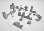  7000 wargaming modular scifi city system (subset)  3d model for 3d printers