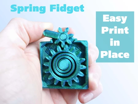  Fidget gear spring - print in place easy small  3d model for 3d printers