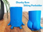  Chunky bum sitting penholder  3d model for 3d printers