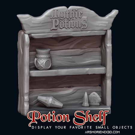  Potion shelf - mythic potions  3d model for 3d printers