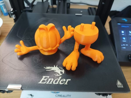 Modelo 3d de Garfield de pie sin pegamento para impresoras 3d
