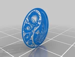  Yin yang with a phoenix and dragon  3d model for 3d printers