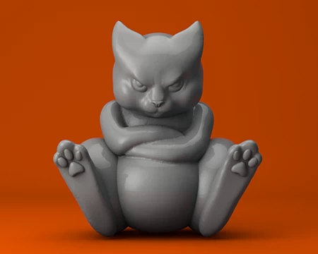 Angry cat meme 3D model 3D printable