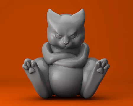Modelo 3d de Gato enojado para impresoras 3d