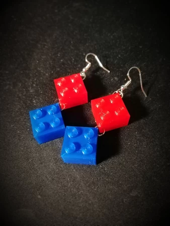  Lego brick earring  3d model for 3d printers