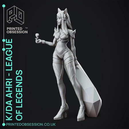 Modelo 3d de Ahri kda-league of legends-modelo de 25 cm de altura para impresoras 3d