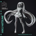  Miku hatsune - vocaloid - anime fanart toy  3d model for 3d printers