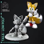  Tails - sonic the hedgehog - low poly - fanart  3d model for 3d printers