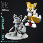 Modelo 3d de Tails-sonic the hedgehog-bajo poli-fanart para impresoras 3d