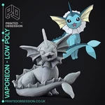 Modelo 3d de Vaporeon-pokémon-fan art de baja poli para impresoras 3d