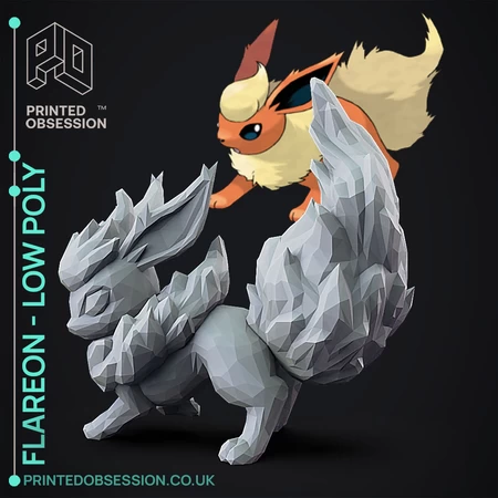 Flareon - Pokemon - Low Poly Fan Art