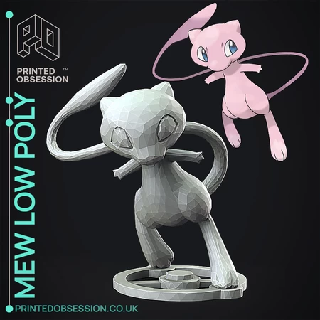 Mew - Pokemon - Low Poly Fan Art