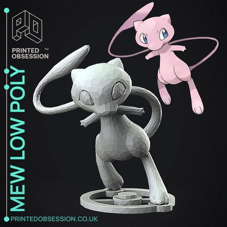 Mew-Pokémon-Fan Art de Baja Poli