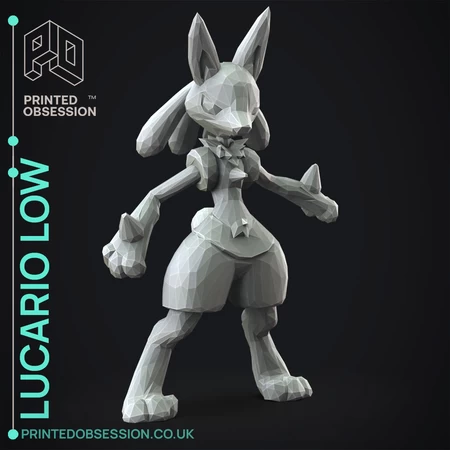 Lucario-Bajo Poli-Pokemon-Fan Art