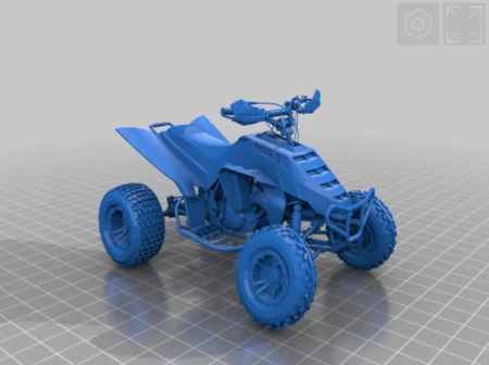  Bent yamaha warrier four-wheeler  3d model for 3d printers