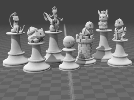  Pokemon chess  3d model for 3d printers