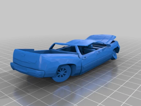  Wrecked chevy silverado  3d model for 3d printers