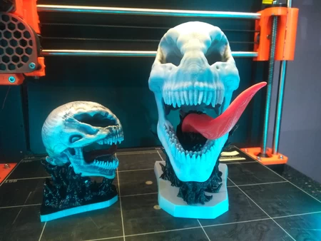 Modelo 3d de Calavera de veneno con base para impresoras 3d