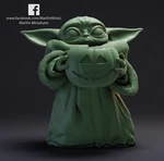 Modelo 3d de Baby yoda-especial de halloween para impresoras 3d