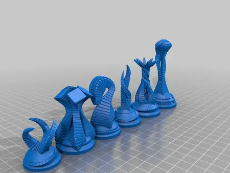 Modelo 3d de Vida extraterrestre juego de ajedrez para impresoras 3d