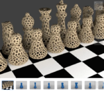 Modelo 3d de Juego de ajedrez - voronoi estilo para impresoras 3d
