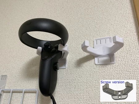 Modelo 3d de Soporte de pared para mando oculus quest con grapadora o tornillos para impresoras 3d