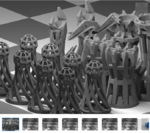  Wireframe chess set (2.0)  3d model for 3d printers