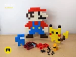  Pixel art building blocks  3d model for 3d printers