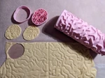 Modelo 3d de Cortador de galletas con rodillo de textura cerebral para impresoras 3d