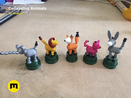 Modelo 3d de Juguetes de animales colapsables para impresoras 3d