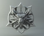  Medallion - witcher wolf - last wish  3d model for 3d printers