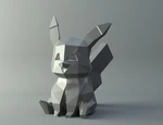 Modelo 3d de Pikachu lindo pokémon de baja poli para impresoras 3d