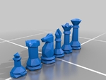 Modelo 3d de Juego de ajedrez en 3d low poly estilo para impresoras 3d