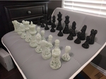  Chess set wireframe  3d model for 3d printers